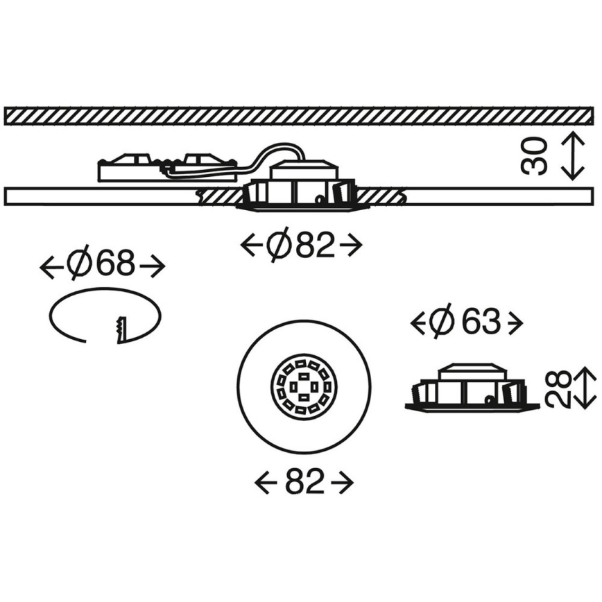 Briloner 7296-012 - LED Stmívatelné koupelnové podhledové svítidlo ATTACH LED/6,5W/230V IP23 chrom