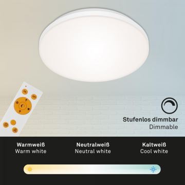 Briloner 7377-016 - LED Stmívatelné stropní svítidlo LED/12W/230V 3000-6500K + dálkové ovládání