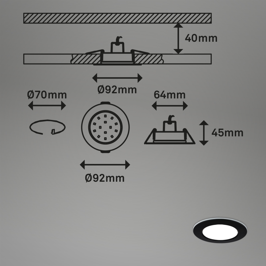 Briloner - SADA 3x LED RGBW Stmívatelné koupelnové podhledové svítidlo LED/4,8W/230V 3000-6500K IP65 + dálkové ovládání