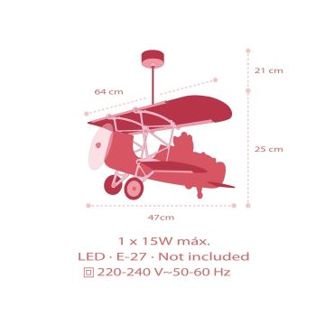 Dalber 54572 - Dětský lustr LITTLE TEDDY 1xE27/15W/230V