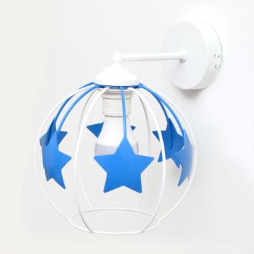 Dětská nástěnná lampa STARS 1xE27/15W/230V modrá/bílá