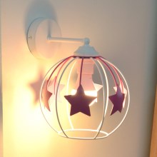 Dětská nástěnná lampa STARS 1xE27/15W/230V růžová/bílá