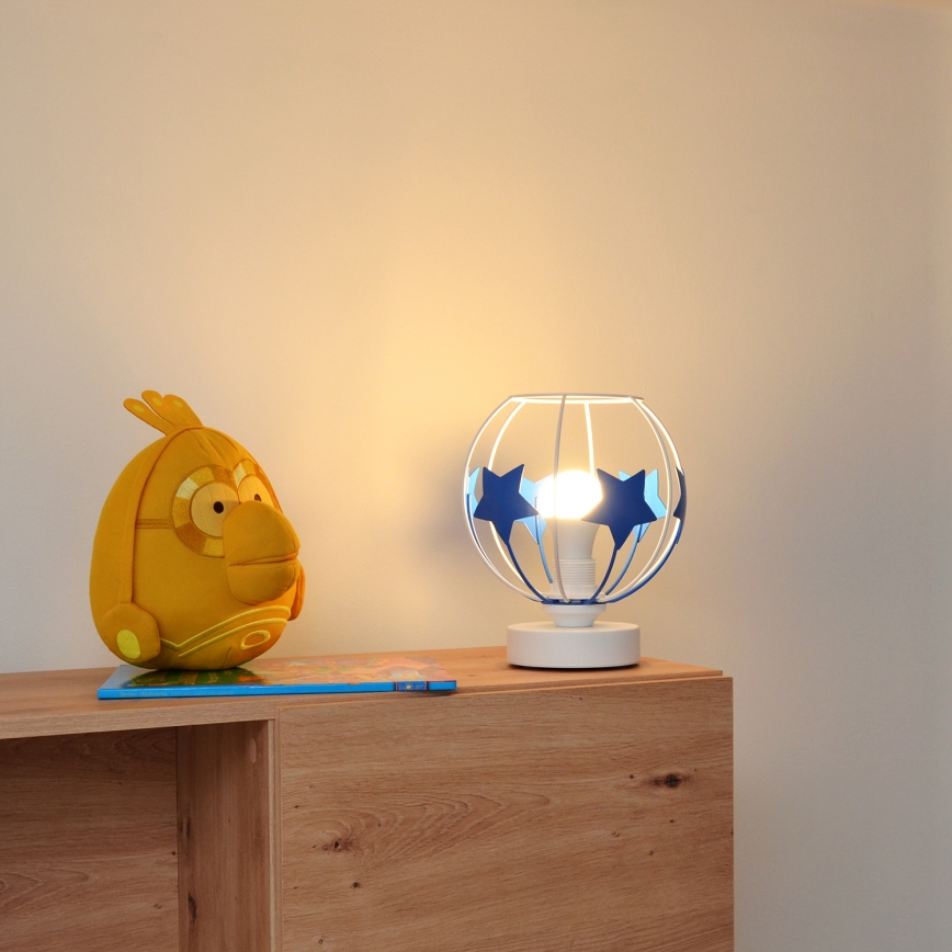 Dětská stolní lampa STARS 1xE27/15W/230V modrá/bílá