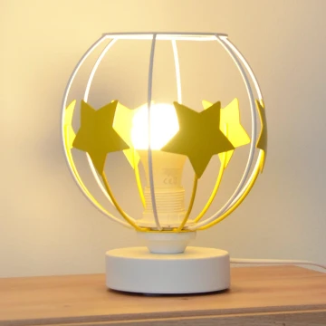 Dětská stolní lampa STARS 1xE27/15W/230V žlutá/bílá