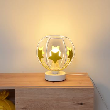 Dětská stolní lampa STARS 1xE27/15W/230V žlutá/bílá