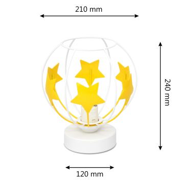 Dětská stolní lampa STARS 1xE27/15W/230V žlutá/bílá