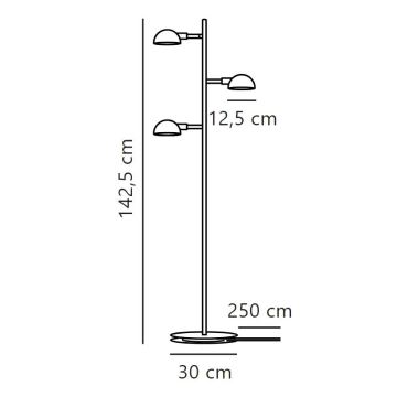 DFTP by Nordlux - Stojací lampa NOMI 3xE14/8W/230V černá