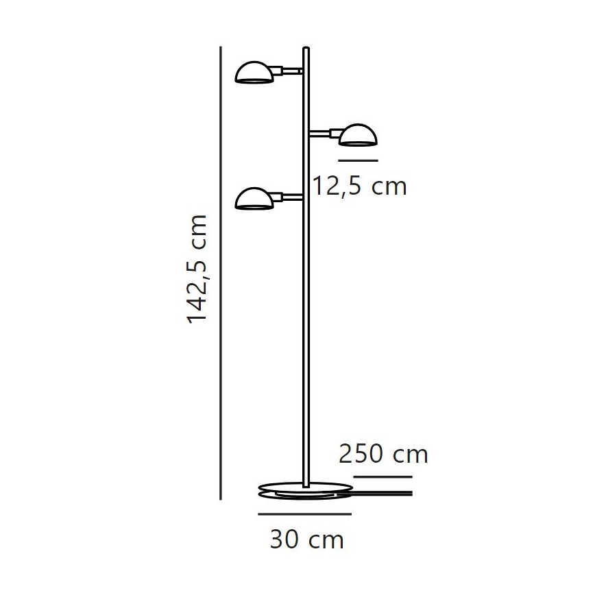 DFTP by Nordlux - Stojací lampa NOMI 3xE14/8W/230V černá