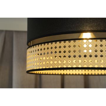 Duolla - Přisazený lustr DOUBLE RATTAN 1xE27/15W/230V černá/béžová