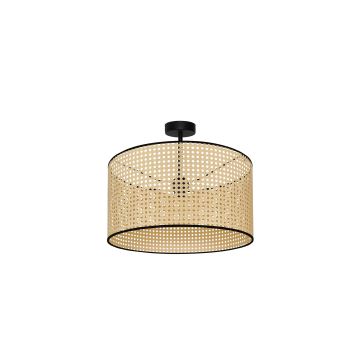 Duolla - Přisazený lustr ROLLER RATTAN 1xE27/15W/230V béžová/černá