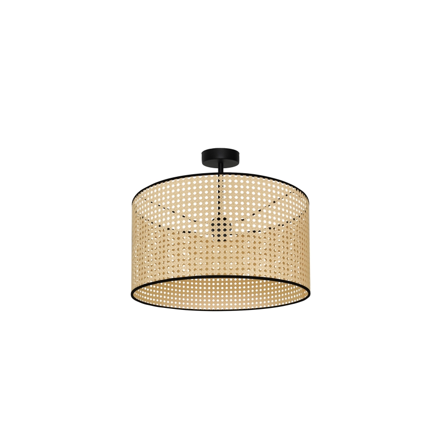 Duolla - Přisazený lustr ROLLER RATTAN 1xE27/15W/230V béžová/černá