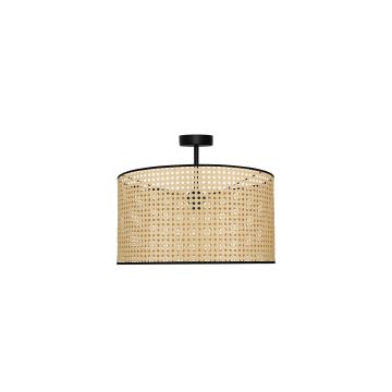 Duolla - Přisazený lustr ROLLER RATTAN 1xE27/15W/230V béžová/černá