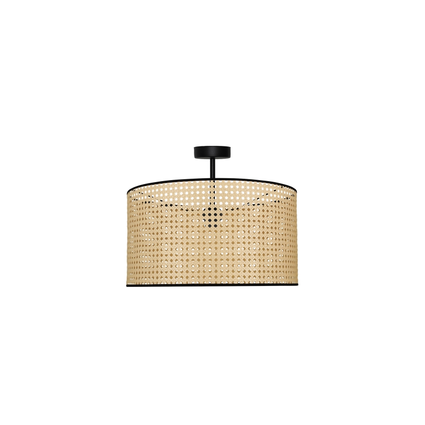 Duolla - Přisazený lustr ROLLER RATTAN 1xE27/15W/230V béžová/černá