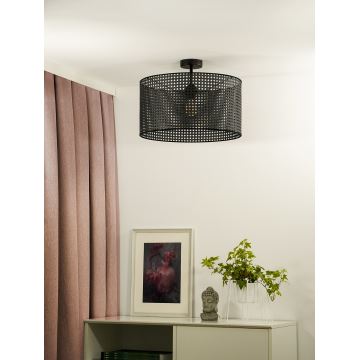 Duolla - Přisazený lustr ROLLER RATTAN 1xE27/15W/230V černá