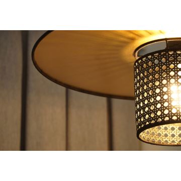 Duolla - Přisazený lustr TOKYO RATTAN 1xE27/15W/230V zlatá/černá