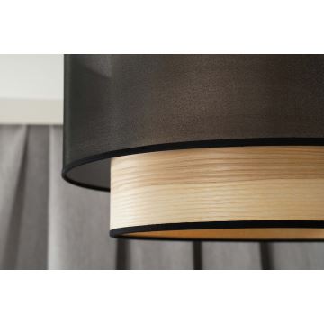 Duolla - Přisazený lustr WOOD BOHO 1xE27/15W/230V černá/béžová