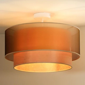 Duolla - Přisazený lustr WOOD BOHO 1xE27/15W/230V měděná/béžová