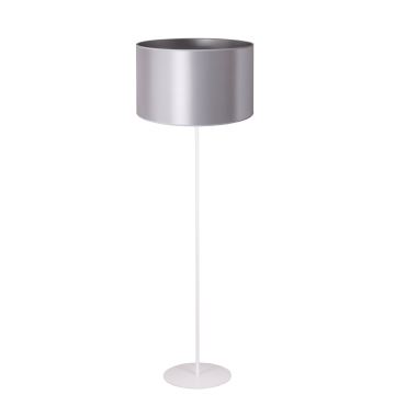 Duolla - Stojací  lampa CANNES 1xE27/15W/230V 45 cm stříbrná/bílá