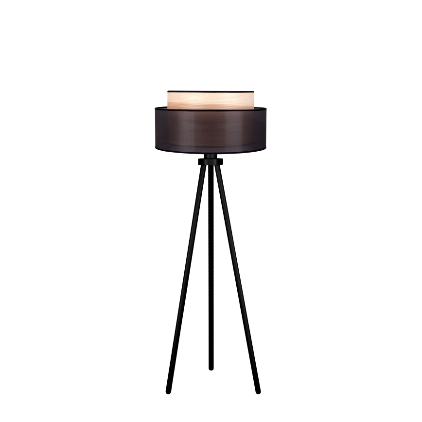 Duolla - Stojací lampa WOOD BOHO 1xE27/15W/230V černá/béžová