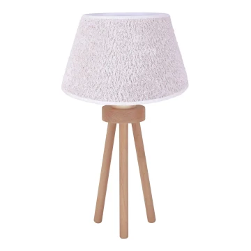 Duolla - Stolní lampa BOUCLE 1xE27/15W/230V bílá/dřevo