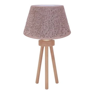 Duolla - Stolní lampa BOUCLE 1xE27/15W/230V hnědá/dřevo