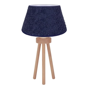 Duolla - Stolní lampa BOUCLE 1xE27/15W/230V modrá/dřevo