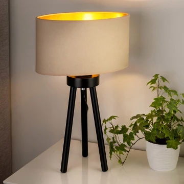 Duolla - Stolní lampa OVAL VEGAN 1xE27/15W/230V krémová