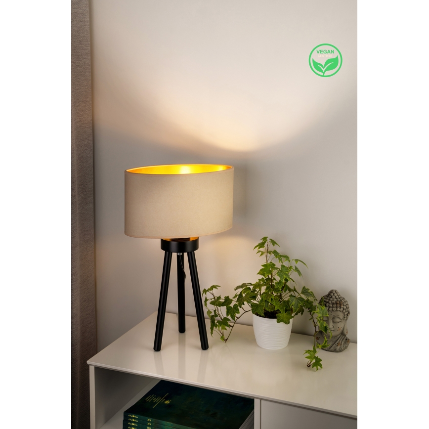 Duolla - Stolní lampa OVAL VEGAN 1xE27/15W/230V krémová