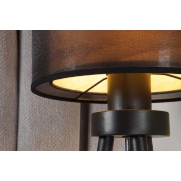 Duolla - Stolní lampa WOOD BOHO 1xE27/15W/230V černá/béžová