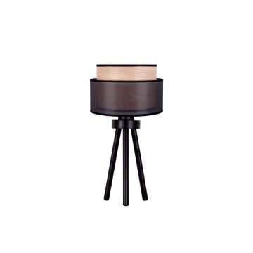 Duolla - Stolní lampa WOOD BOHO 1xE27/15W/230V černá/béžová