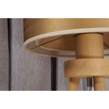 Duolla - Stolní lampa WOOD BOHO 1xE27/15W/230V měděná/hnědá/béžová