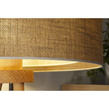 Duolla - Stolní lampa YUTE BOHO 1xE27/15W/230V hnědá/šedá