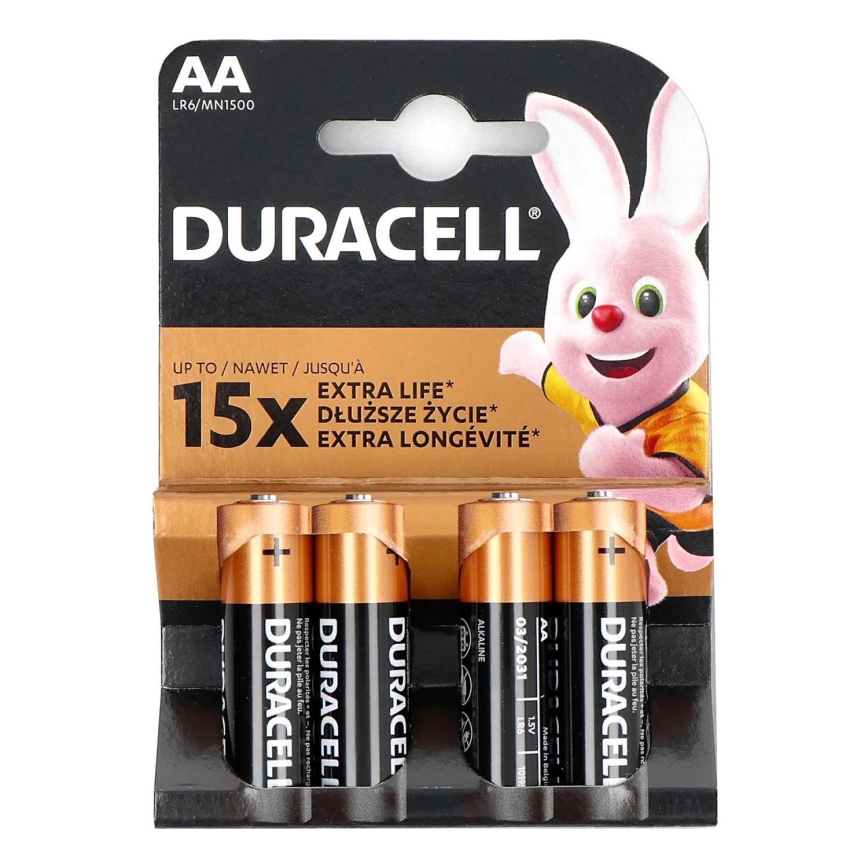 Duracell - 4 ks Alkalická baterie Basic LR06/AA 1,5V 2650 mAh