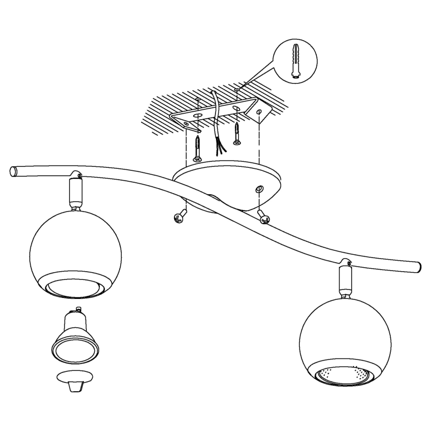 EGLO 31002 - LED Bodové svítidlo BIMEDA 2xGU10/3W LED