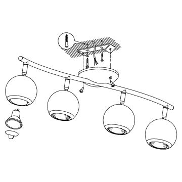 EGLO 31004 - LED Bodové svítidlo BIMEDA 4xGU10/3W LED