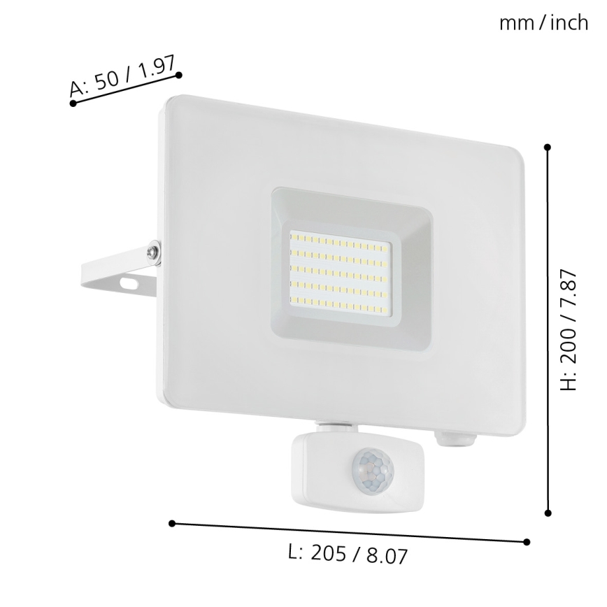 Eglo 33159 - LED reflektor se senzorem FAEDO 3 LED/50W/230V IP65