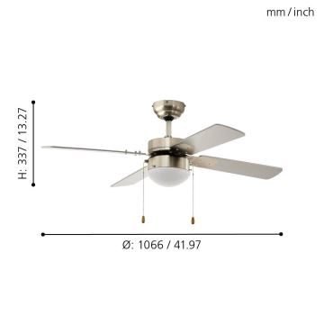 Eglo 35041 - Stropní ventilátor GELSINA 1xE14/60W/230V