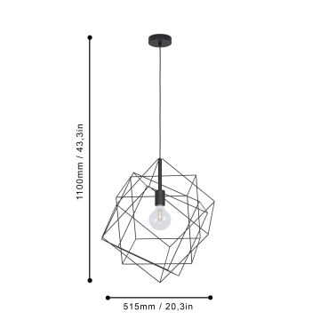 Eglo 43359 - Lustr na lanku STRAITON 1xE27/60W/230V