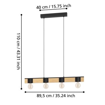 Eglo - Lustr na lanku 4xE27/40W/230V