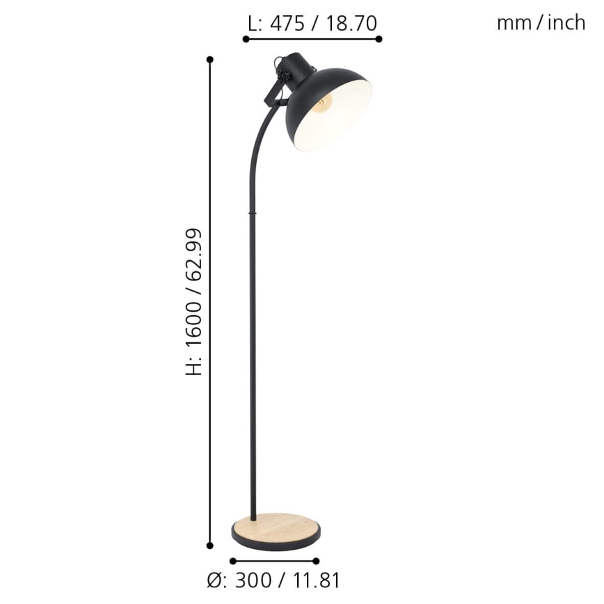 Eglo - Stojací lampa 1xE27/28W/230V - FSC certifikováno