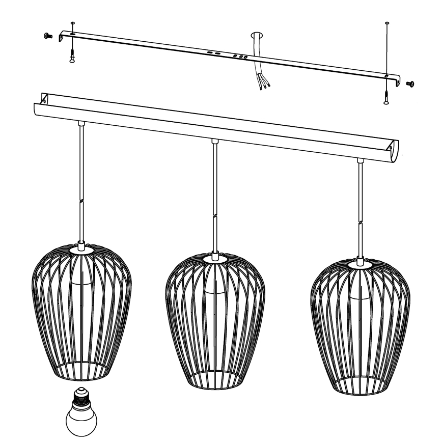 Eglo 49478 - Lustr NEWTOWN 3xE27/60W/230V