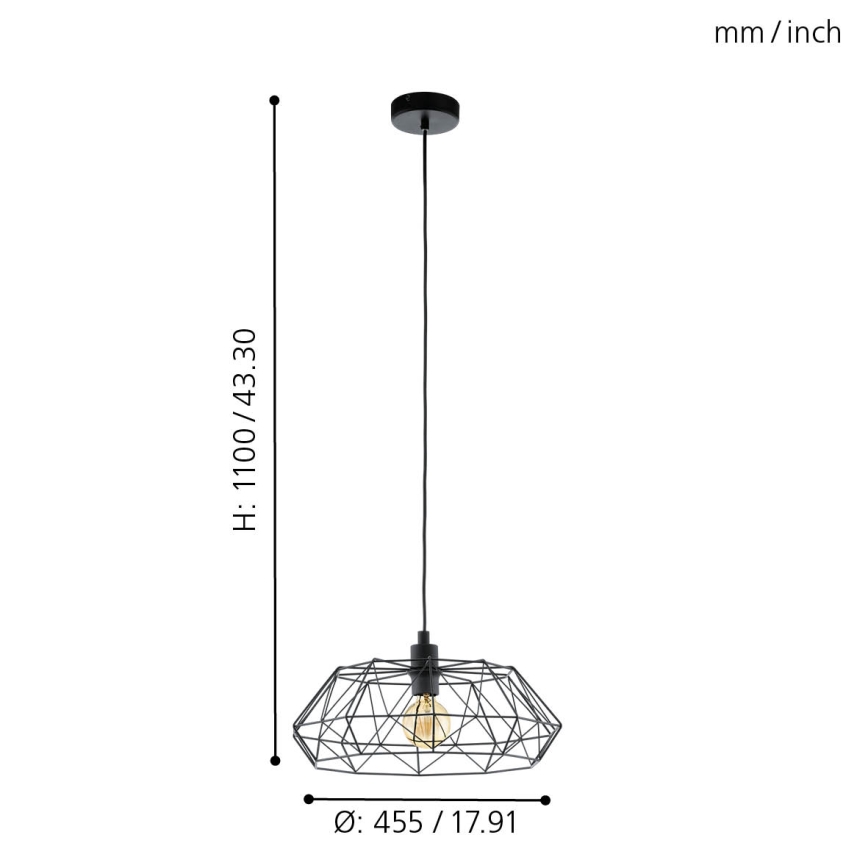 Eglo 49487 - Lustr CARLTON 2 1xE27/60W/230V