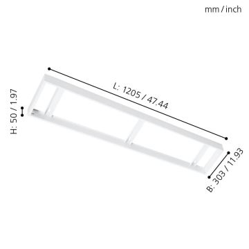 Eglo 61361 - Rám na stropní panel SALOBRENA 1205x303mm