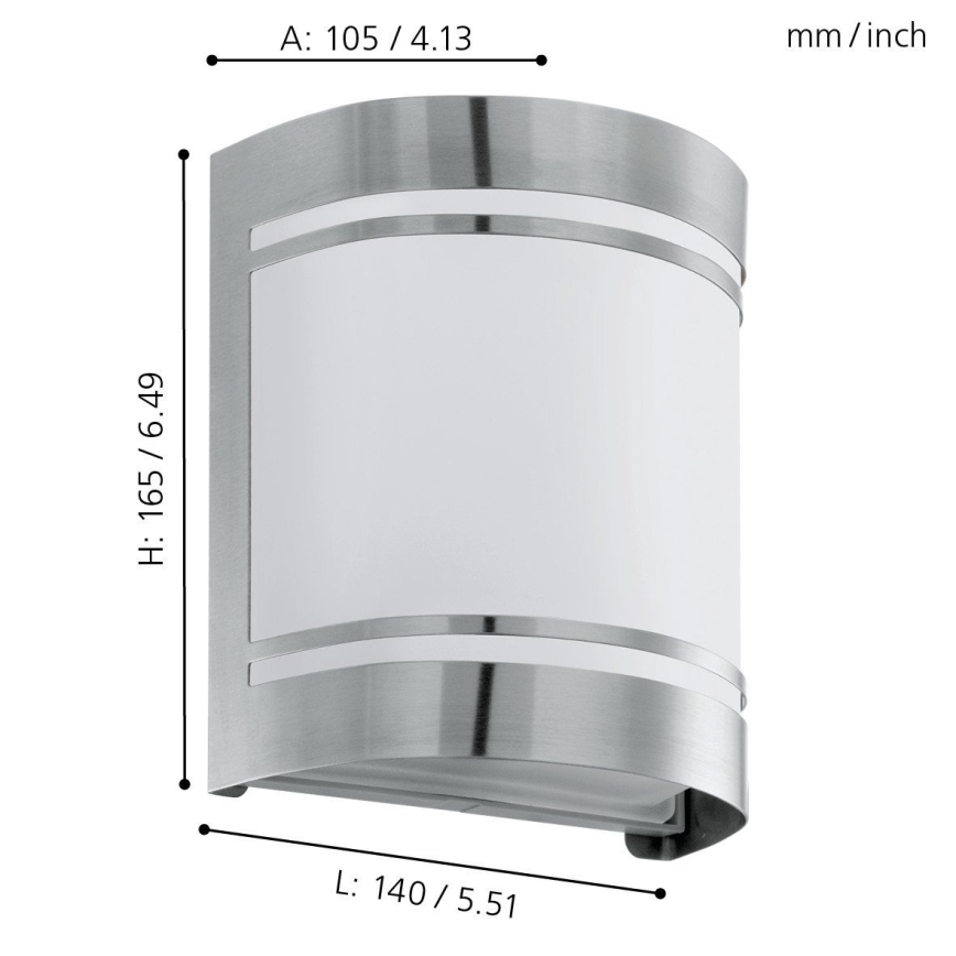 Eglo 74009 - Venkovní nástěnné svítidlo ROSADA 1xE27/40W/230V IP44