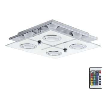 Eglo 75378 - LED RGBW Stmívatelné stropní svítidlo CABO-C 4xGU10/4W/230V + dálkové ovládání