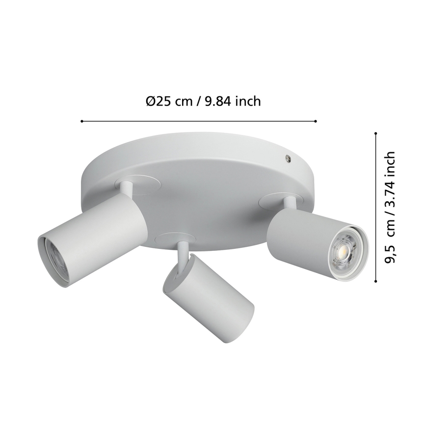 Eglo - LED RGBW Stmívatelné bodové svítidlo 3xGU10/4,9W/230V bílá