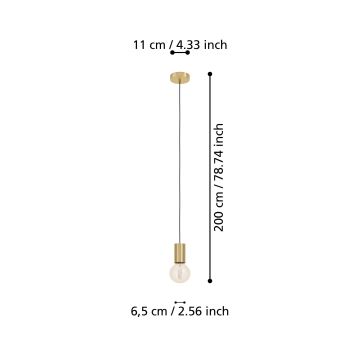 Eglo - Lustr na lanku 1xE27/40W/230V zlatá