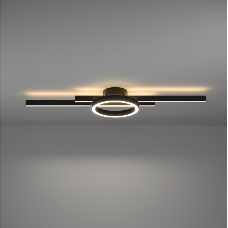 Eglo - LED RGBW Stmívatelné stropní svítidlo LED/23,5W/230V 2700-6500K černá + dálkové ovládání