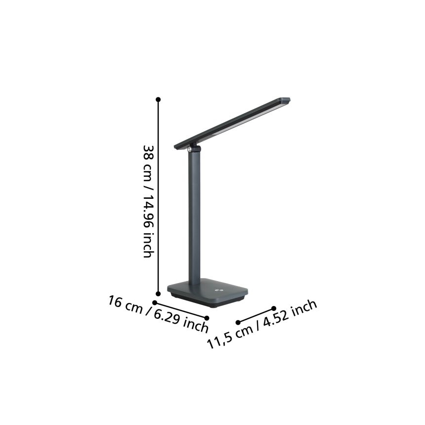 Eglo - LED Stmívatelná nabíjecí stolní lampa LED/3,6W/5V 1800mAh šedá