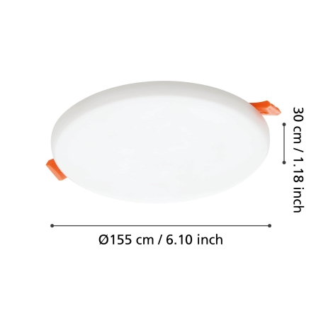 Eglo - LED Koupelnové podhledové svítidlo LED/11,5W/230V pr. 15,5 cm IP65